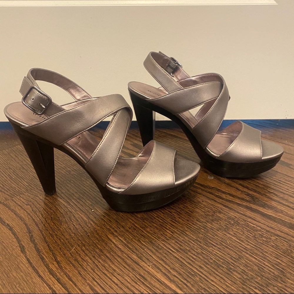 Audrey Brooke Metallic Heels. Size 9. Open toed.
